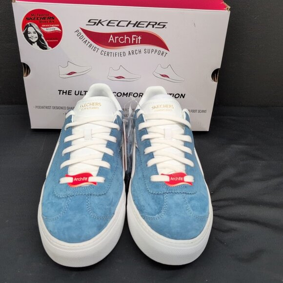 Skechers Arch Fit Legend Court Classics Sneakers Women's Shoes US 11 Light Blue - Picture 3 of 11